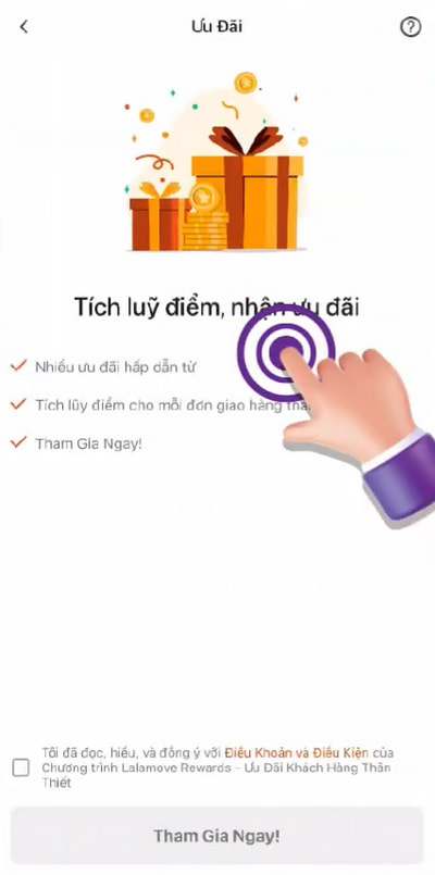 Cách tích điểm Lalamove Rewards