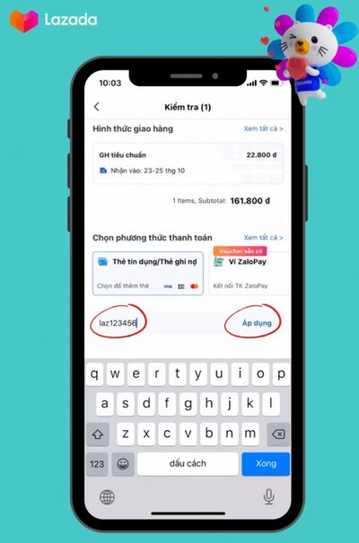 Nhập mã giảm giá Lazada