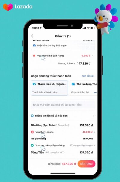 Nhập mã giảm giá Lazada